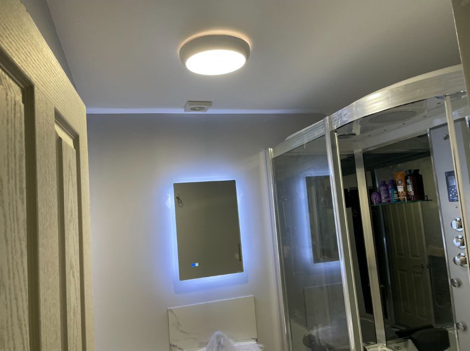 Bathrrom electrical refit with new LED lights.