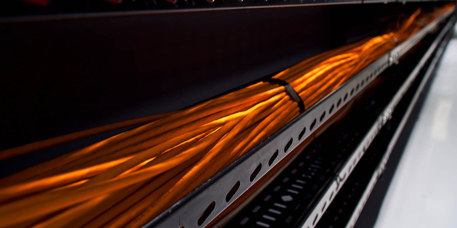 A run of cable neatly managed